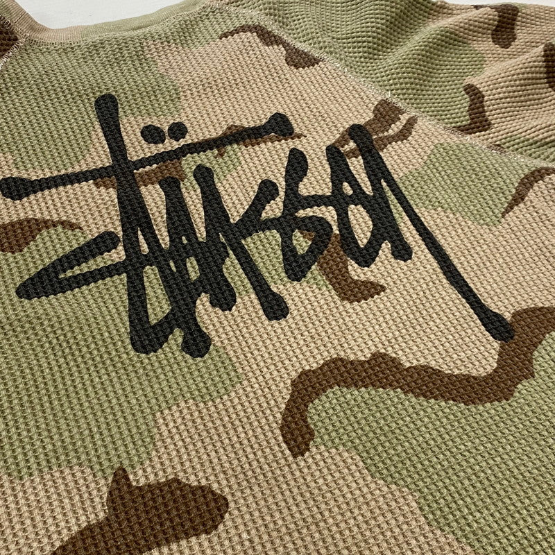 【中古品】【メンズ】 STUSSY ステューシー BASIC STUSSY THERMAL 1140356 ベーシック ステューシー サーマル 長袖 トップス　 142-260721-sa-17-tei サイズ：L カラー：カモ柄 万代Net店