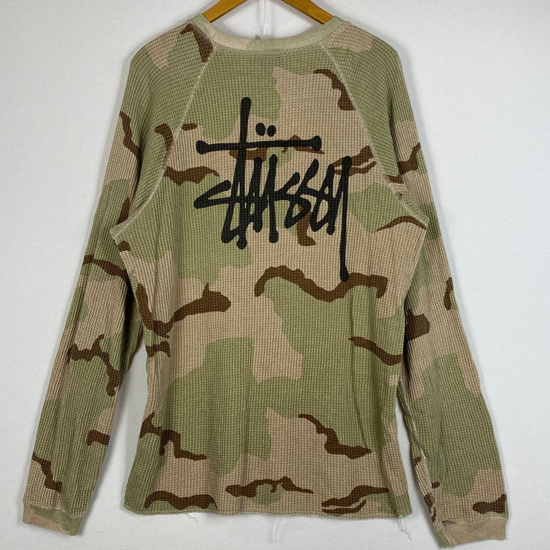 【中古品】【メンズ】 STUSSY ステューシー BASIC STUSSY THERMAL 1140356 ベーシック ステューシー サーマル 長袖 トップス　 142-260721-sa-17-tei サイズ：L カラー：カモ柄 万代Net店