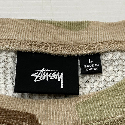 【中古品】【メンズ】 STUSSY ステューシー BASIC STUSSY THERMAL 1140356 ベーシック ステューシー サーマル 長袖 トップス　 142-260721-sa-17-tei サイズ：L カラー：カモ柄 万代Net店