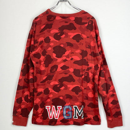 【中古品】【メンズ】 A BATHIBG APE ア ベイシング エイプ SHARK L/S TEE 001LTI301007M シャーク ロング スリーブ Tシャツ 長袖 トップス 142-260731-sa-10-tei サイズ：XL カラー：レッド 万代Net店