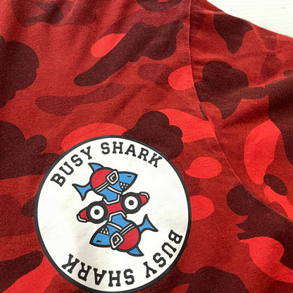 【中古品】【メンズ】 A BATHIBG APE ア ベイシング エイプ SHARK L/S TEE 001LTI301007M シャーク ロング スリーブ Tシャツ 長袖 トップス 142-260731-sa-10-tei サイズ：XL カラー：レッド 万代Net店