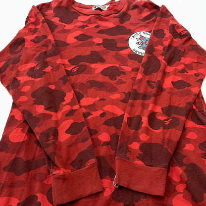 【中古品】【メンズ】 A BATHIBG APE ア ベイシング エイプ SHARK L/S TEE 001LTI301007M シャーク ロング スリーブ Tシャツ 長袖 トップス 142-260731-sa-10-tei サイズ：XL カラー：レッド 万代Net店