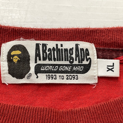 【中古品】【メンズ】 A BATHIBG APE ア ベイシング エイプ SHARK L/S TEE 001LTI301007M シャーク ロング スリーブ Tシャツ 長袖 トップス 142-260731-sa-10-tei サイズ：XL カラー：レッド 万代Net店