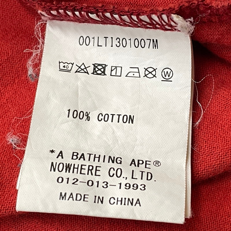 【中古品】【メンズ】 A BATHIBG APE ア ベイシング エイプ SHARK L/S TEE 001LTI301007M シャーク ロング スリーブ Tシャツ 長袖 トップス 142-260731-sa-10-tei サイズ：XL カラー：レッド 万代Net店
