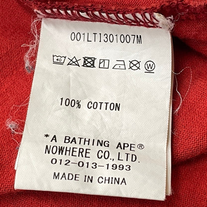 【中古品】【メンズ】 A BATHIBG APE ア ベイシング エイプ SHARK L/S TEE 001LTI301007M シャーク ロング スリーブ Tシャツ 長袖 トップス 142-260731-sa-10-tei サイズ：XL カラー：レッド 万代Net店