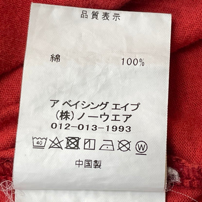 【中古品】【メンズ】 A BATHIBG APE ア ベイシング エイプ SHARK L/S TEE 001LTI301007M シャーク ロング スリーブ Tシャツ 長袖 トップス 142-260731-sa-10-tei サイズ：XL カラー：レッド 万代Net店