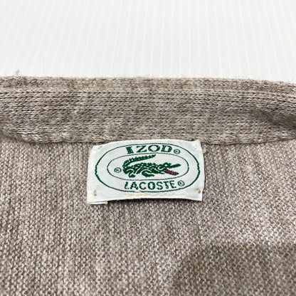 【中古品】【メンズ】 IZOD LACOSTE アイゾッド ラコステ 90's ACRYLIC KNIT CARDIGAN 90年代 アクリル ニット カーディガン 長袖 トップス 145-260828-yo-03-teih サイズ：不明 カラー：ベージュ系 万代Net店