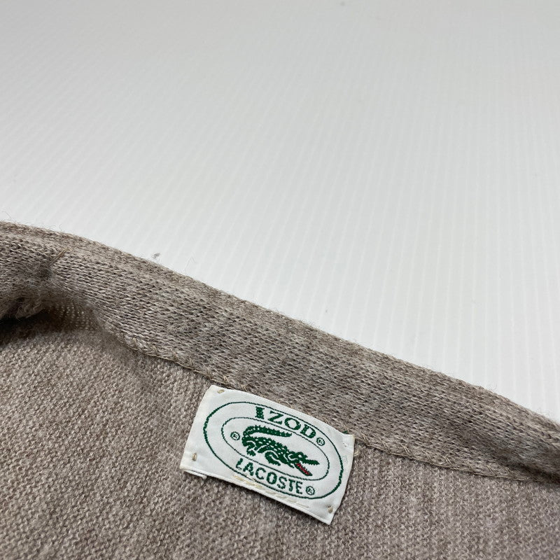 【中古品】【メンズ】 IZOD LACOSTE アイゾッド ラコステ 90's ACRYLIC KNIT CARDIGAN 90年代 アクリル ニット カーディガン 長袖 トップス 145-260828-yo-03-teih サイズ：不明 カラー：ベージュ系 万代Net店
