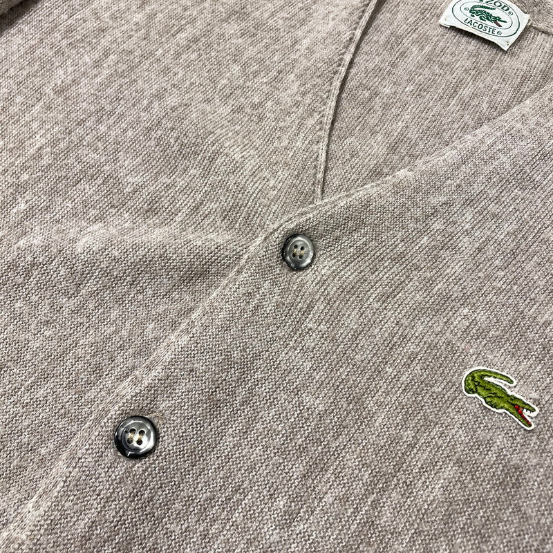 【中古品】【メンズ】 IZOD LACOSTE アイゾッド ラコステ 90's ACRYLIC KNIT CARDIGAN 90年代 アクリル ニット カーディガン 長袖 トップス 145-260828-yo-03-teih サイズ：不明 カラー：ベージュ系 万代Net店