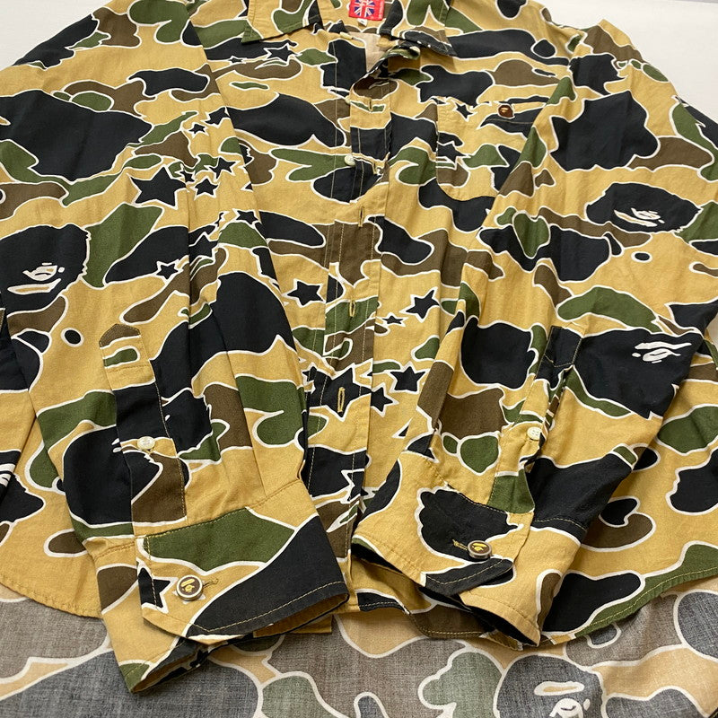 【中古品】【メンズ】 ABATHINGAPE アベイシング エイプ L/S GRAPHIC SHIRT ロングスリーブ 柄シャツ 長袖 トップス 142-260721-sa-15-tei サイズ：S カラー：柄 万代Net店