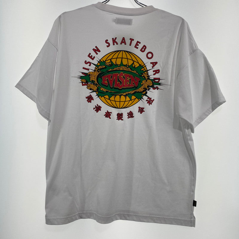 【中古美品】【メンズ】 Evisen Skateboards エヴィセン WORLD LOGO TEE Tシャツ 142-260822-nm-30-tei サイズ：L カラー：ホワイト 万代Net店