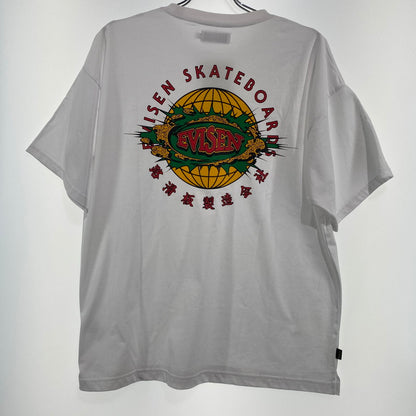 【中古美品】【メンズ】 Evisen Skateboards エヴィセン WORLD LOGO TEE Tシャツ 142-260822-nm-30-tei サイズ：L カラー：ホワイト 万代Net店