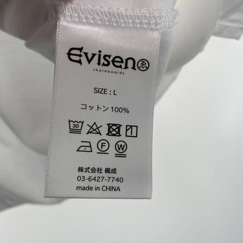 【中古美品】【メンズ】 Evisen Skateboards エヴィセン WORLD LOGO TEE Tシャツ 142-260822-nm-30-tei サイズ：L カラー：ホワイト 万代Net店