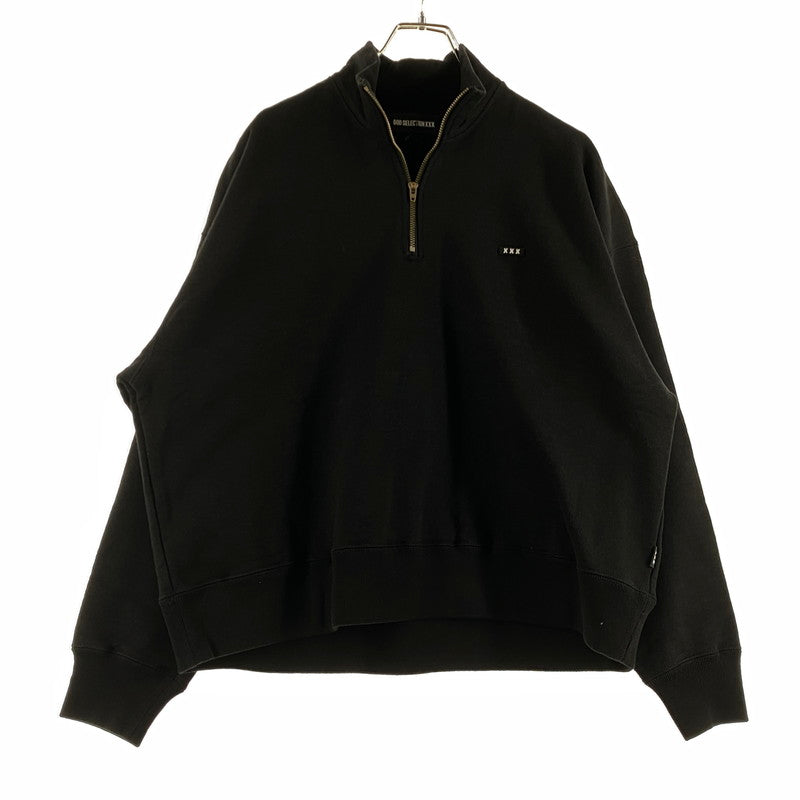 【中古品】【メンズ】 GOD SELECTION ゴッド セレクション HALF ZIP SWEAT ハーフ ジップ スウェット トップス トレーナー 142-260721-sa-05-tei サイズ：フリーサイズ カラー：ブラック 万代Net店