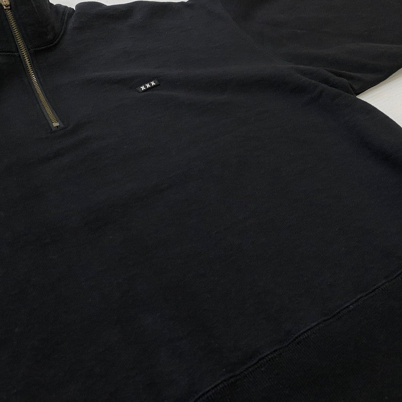 【中古品】【メンズ】 GOD SELECTION ゴッド セレクション HALF ZIP SWEAT ハーフ ジップ スウェット トップス トレーナー 142-260721-sa-05-tei サイズ：フリーサイズ カラー：ブラック 万代Net店