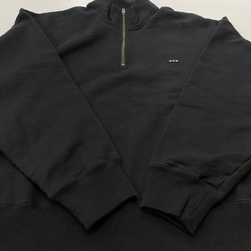 【中古品】【メンズ】 GOD SELECTION ゴッド セレクション HALF ZIP SWEAT ハーフ ジップ スウェット トップス トレーナー 142-260721-sa-05-tei サイズ：フリーサイズ カラー：ブラック 万代Net店