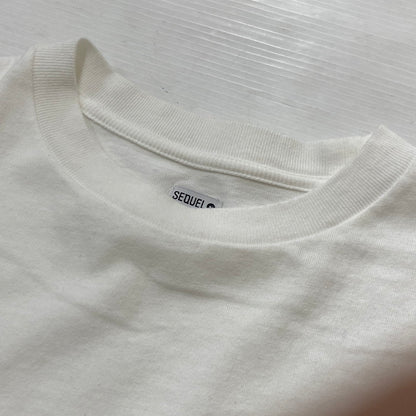 【中古品】【メンズ】 SEQUEL スィークェル EMBROIDERY LOGO TEE 刺繍 ロゴ Tシャツ 半袖 トップス 142-260721-sa-02-tei サイズ：L カラー：ホワイト 万代Net店