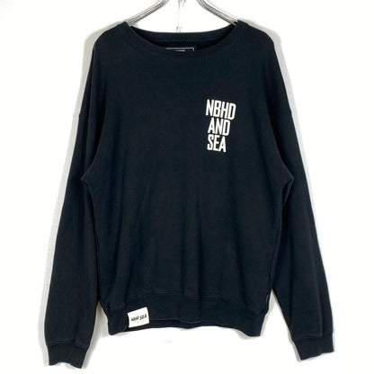【中古品】【メンズ】 NEIGHBORHOOD ネイバーフッド × WINDANDSEA ウィンダンシー 別注コラボ LOGOSWEAT 231UWWSN ロゴ スウェット トップス トレ－ナー 142-260721-sa-04-tei サイズ：S カラー：ブラック 万代Net店