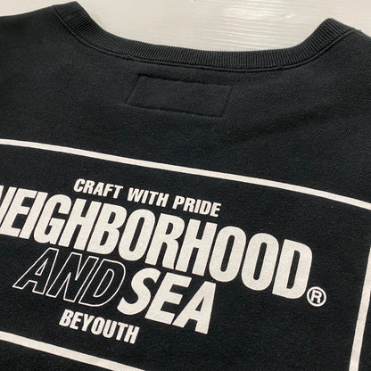 【中古品】【メンズ】 NEIGHBORHOOD ネイバーフッド × WINDANDSEA ウィンダンシー 別注コラボ LOGOSWEAT 231UWWSN ロゴ スウェット トップス トレ－ナー 142-260721-sa-04-tei サイズ：S カラー：ブラック 万代Net店
