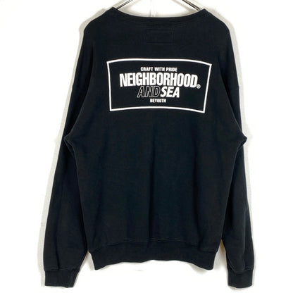 【中古品】【メンズ】 NEIGHBORHOOD ネイバーフッド × WINDANDSEA ウィンダンシー 別注コラボ LOGOSWEAT 231UWWSN ロゴ スウェット トップス トレ－ナー 142-260721-sa-04-tei サイズ：S カラー：ブラック 万代Net店