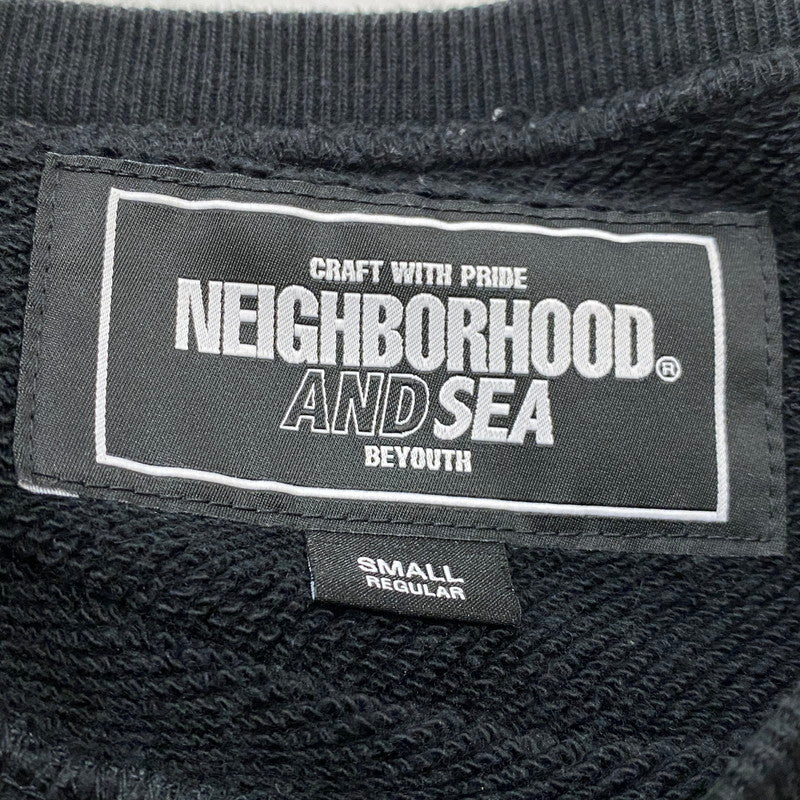 【中古品】【メンズ】 NEIGHBORHOOD ネイバーフッド × WINDANDSEA ウィンダンシー 別注コラボ LOGOSWEAT 231UWWSN ロゴ スウェット トップス トレ－ナー 142-260721-sa-04-tei サイズ：S カラー：ブラック 万代Net店