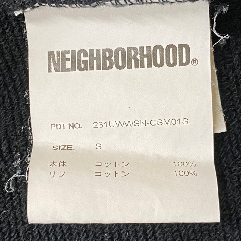 【中古品】【メンズ】 NEIGHBORHOOD ネイバーフッド × WINDANDSEA ウィンダンシー 別注コラボ LOGOSWEAT 231UWWSN ロゴ スウェット トップス トレ－ナー 142-260721-sa-04-tei サイズ：S カラー：ブラック 万代Net店