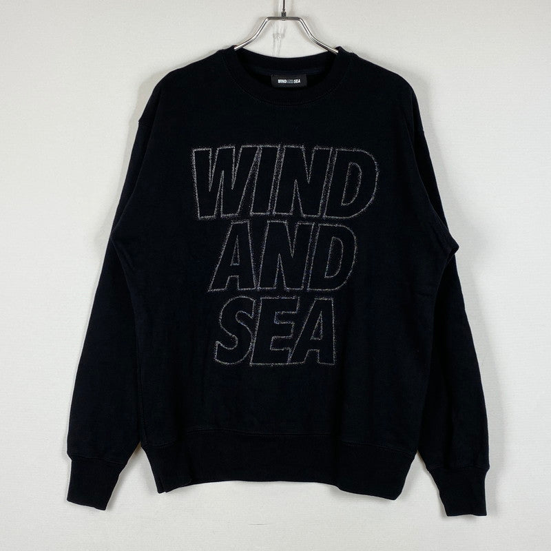 【中古品】【メンズ】 WINDANDSEA ウィンダンシー METALLIC CREWNECK WDS-O-CLCS-25-Q3-CS-01 メタリック クルーネック トップス スウェット トレーナー 142-260721-sa-07-tei サイズ：M カラー：ブラック 万代Net店