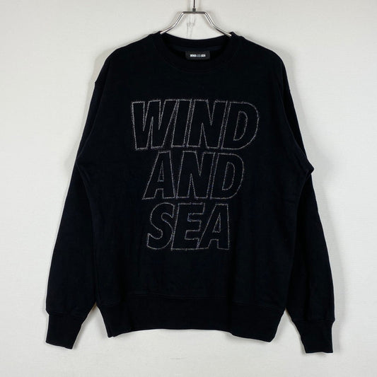 【中古品】【メンズ】 WINDANDSEA ウィンダンシー METALLIC CREWNECK WDS-O-CLCS-25-Q3-CS-01 メタリック クルーネック トップス スウェット トレーナー 142-260721-sa-07-tei サイズ：M カラー：ブラック 万代Net店