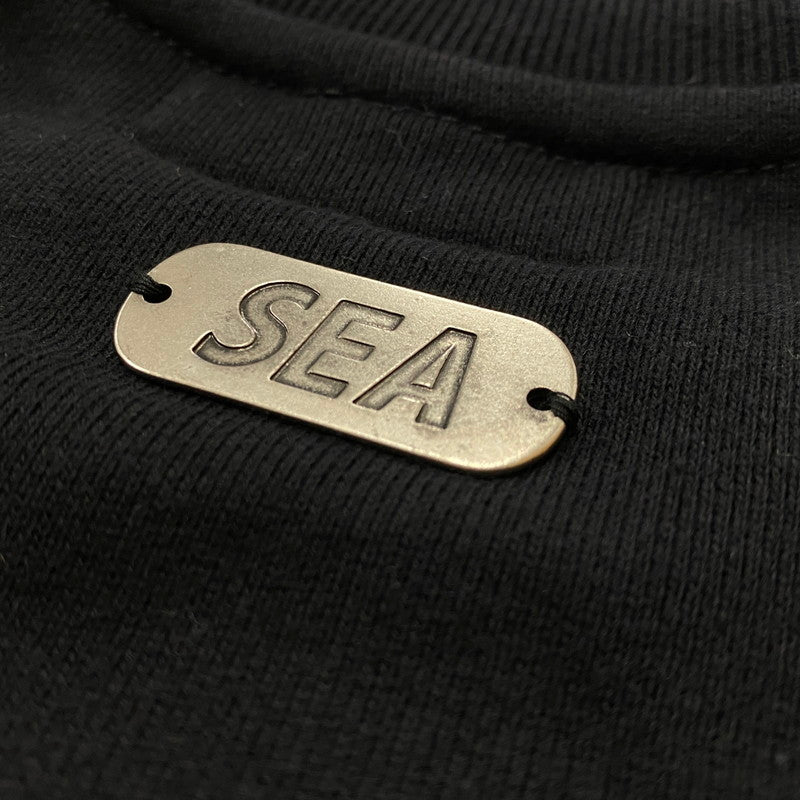【中古品】【メンズ】 WINDANDSEA ウィンダンシー METALLIC CREWNECK WDS-O-CLCS-25-Q3-CS-01 メタリック クルーネック トップス スウェット トレーナー 142-260721-sa-07-tei サイズ：M カラー：ブラック 万代Net店