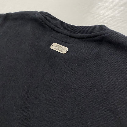 【中古品】【メンズ】 WINDANDSEA ウィンダンシー METALLIC CREWNECK WDS-O-CLCS-25-Q3-CS-01 メタリック クルーネック トップス スウェット トレーナー 142-260721-sa-07-tei サイズ：M カラー：ブラック 万代Net店