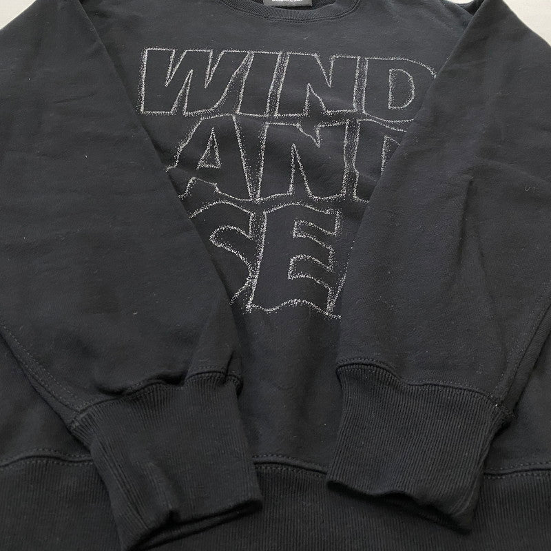 【中古品】【メンズ】 WINDANDSEA ウィンダンシー METALLIC CREWNECK WDS-O-CLCS-25-Q3-CS-01 メタリック クルーネック トップス スウェット トレーナー 142-260721-sa-07-tei サイズ：M カラー：ブラック 万代Net店