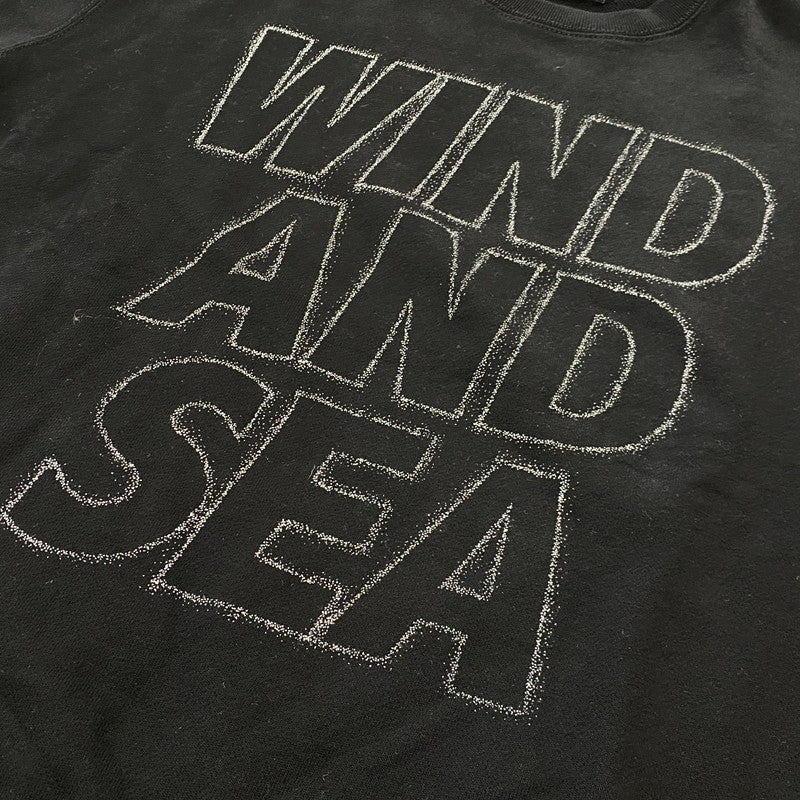 【中古品】【メンズ】 WINDANDSEA ウィンダンシー METALLIC CREWNECK WDS-O-CLCS-25-Q3-CS-01 メタリック クルーネック トップス スウェット トレーナー 142-260721-sa-07-tei サイズ：M カラー：ブラック 万代Net店