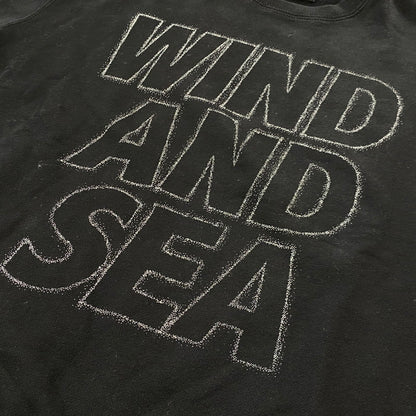 【中古品】【メンズ】 WINDANDSEA ウィンダンシー METALLIC CREWNECK WDS-O-CLCS-25-Q3-CS-01 メタリック クルーネック トップス スウェット トレーナー 142-260721-sa-07-tei サイズ：M カラー：ブラック 万代Net店