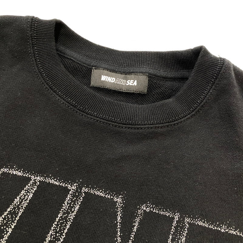 【中古品】【メンズ】 WINDANDSEA ウィンダンシー METALLIC CREWNECK WDS-O-CLCS-25-Q3-CS-01 メタリック クルーネック トップス スウェット トレーナー 142-260721-sa-07-tei サイズ：M カラー：ブラック 万代Net店