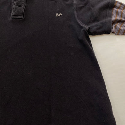 【現状渡し品】【メンズ】 ERL イーアールエル DOUBLE SLEEVE P0LO T-SHIRT ダブルスリーブ ポロTシャツ トップス 141-260725-ss-02-tei サイズ：S カラー：ブラック 万代Net店