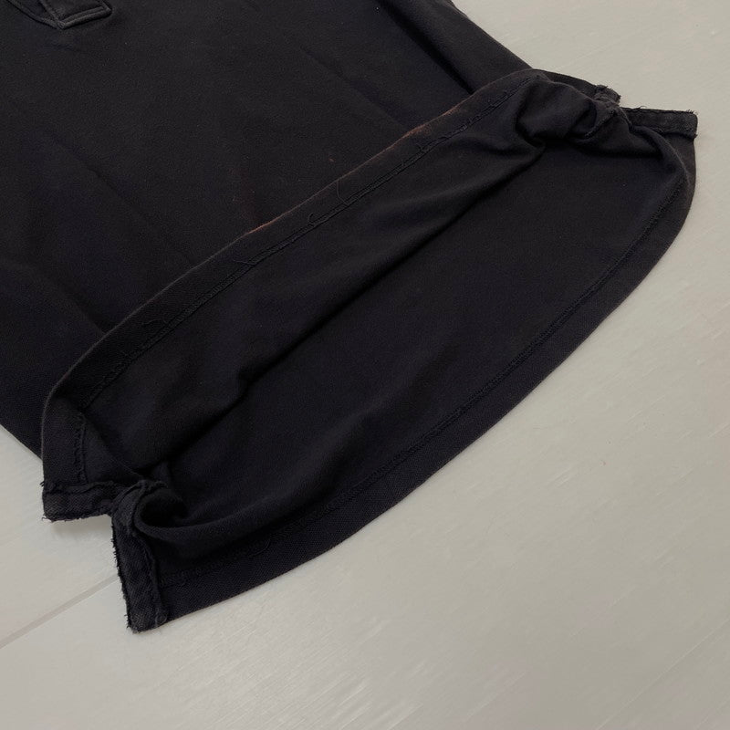 【現状渡し品】【メンズ】 ERL イーアールエル DOUBLE SLEEVE P0LO T-SHIRT ダブルスリーブ ポロTシャツ トップス 141-260725-ss-02-tei サイズ：S カラー：ブラック 万代Net店