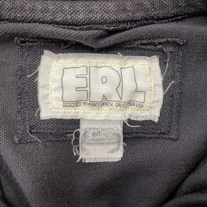 【現状渡し品】【メンズ】 ERL イーアールエル DOUBLE SLEEVE P0LO T-SHIRT ダブルスリーブ ポロTシャツ トップス 141-260725-ss-02-tei サイズ：S カラー：ブラック 万代Net店