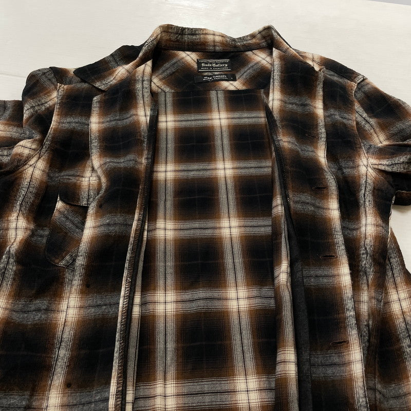 【中古品】【メンズ】 RUDE GALLERY ルードギャラリー OMBRE CHECK L/S SHIRT オンブレチェック ロングスリーブシャツ 長袖トップス 140-260725-ss-07-tei サイズ：3 カラー：チェック 万代Net店