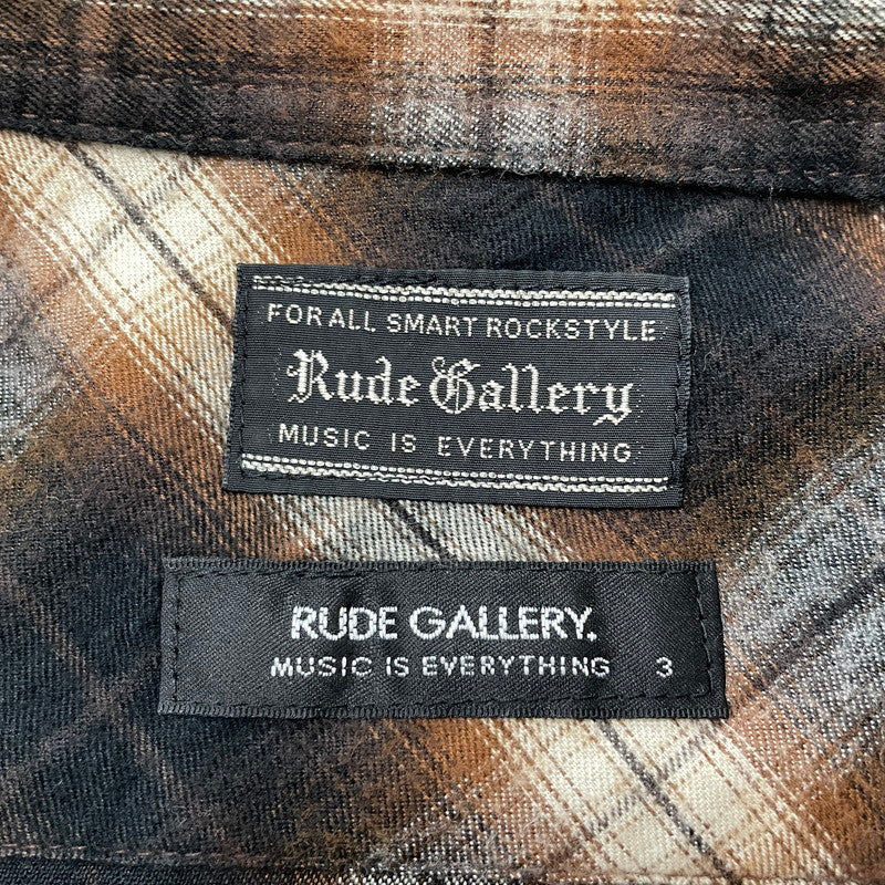 【中古品】【メンズ】 RUDE GALLERY ルードギャラリー OMBRE CHECK L/S SHIRT オンブレチェック ロングスリーブシャツ 長袖トップス 140-260725-ss-07-tei サイズ：3 カラー：チェック 万代Net店