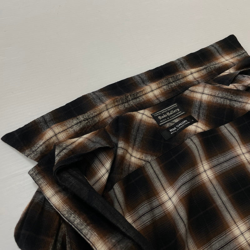 【中古品】【メンズ】 RUDE GALLERY ルードギャラリー OMBRE CHECK L/S SHIRT オンブレチェック ロングスリーブシャツ 長袖トップス 140-260725-ss-07-tei サイズ：3 カラー：チェック 万代Net店