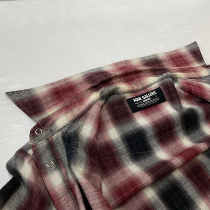 【中古品】【メンズ】 RUDE GALLERY ルードギャラリー OMBRE CHECK L/S SHIRT オンブレチェック ロングスリーブシャツ 長袖トップス 140-260725-ss-06-tei サイズ：4 カラー：レッド 万代Net店