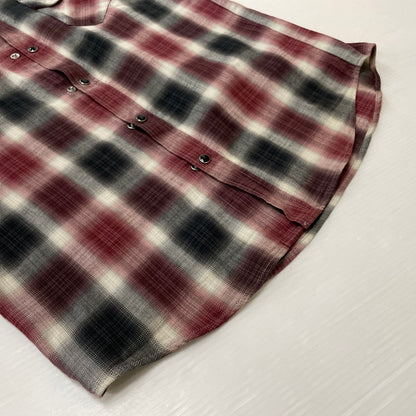 【中古品】【メンズ】 RUDE GALLERY ルードギャラリー OMBRE CHECK L/S SHIRT オンブレチェック ロングスリーブシャツ 長袖トップス 140-260725-ss-06-tei サイズ：4 カラー：レッド 万代Net店