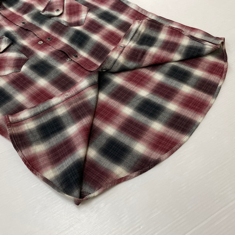 【中古品】【メンズ】 RUDE GALLERY ルードギャラリー OMBRE CHECK L/S SHIRT オンブレチェック ロングスリーブシャツ 長袖トップス 140-260725-ss-06-tei サイズ：4 カラー：レッド 万代Net店