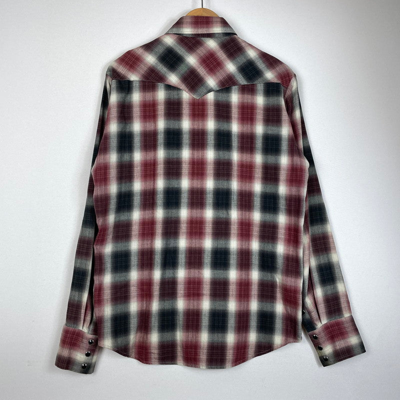 【中古品】【メンズ】 RUDE GALLERY ルードギャラリー OMBRE CHECK L/S SHIRT オンブレチェック ロングスリーブシャツ 長袖トップス 140-260725-ss-06-tei サイズ：4 カラー：レッド 万代Net店