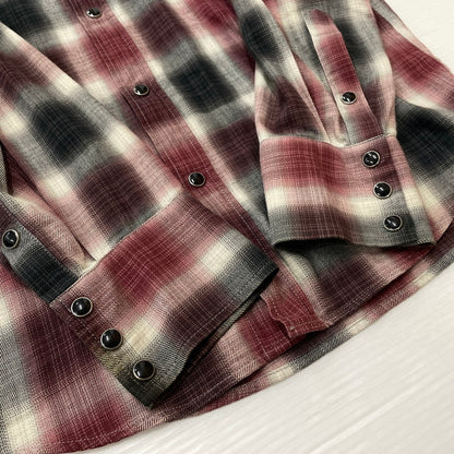 【中古品】【メンズ】 RUDE GALLERY ルードギャラリー OMBRE CHECK L/S SHIRT オンブレチェック ロングスリーブシャツ 長袖トップス 140-260725-ss-06-tei サイズ：4 カラー：レッド 万代Net店