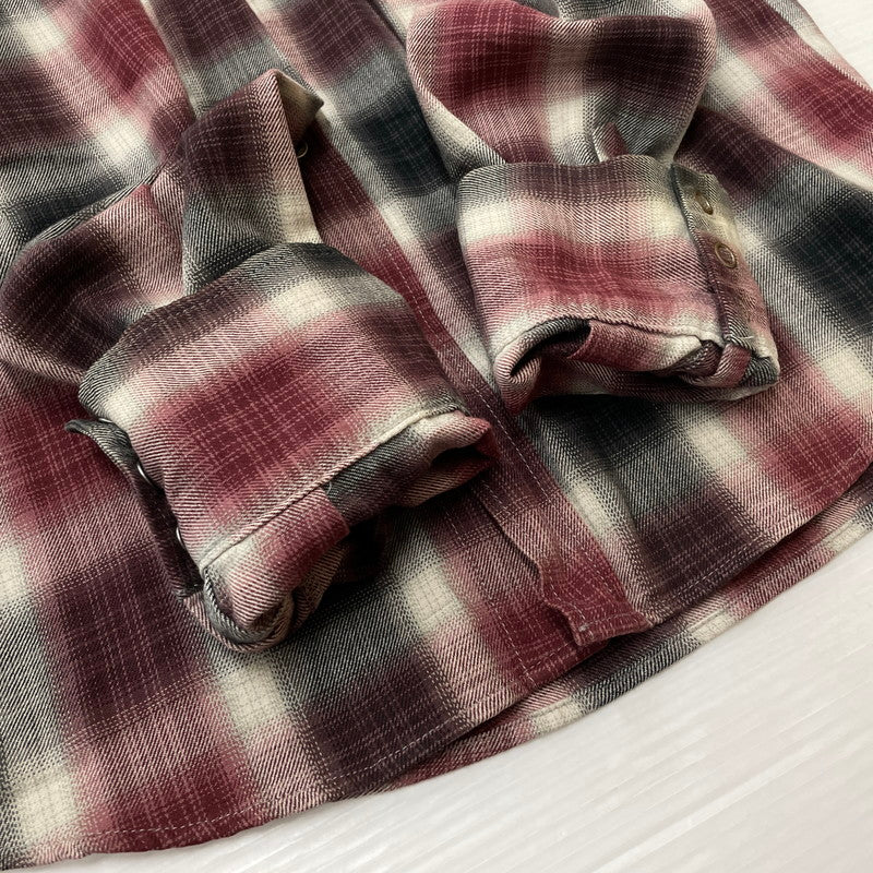 【中古品】【メンズ】 RUDE GALLERY ルードギャラリー OMBRE CHECK L/S SHIRT オンブレチェック ロングスリーブシャツ 長袖トップス 140-260725-ss-06-tei サイズ：4 カラー：レッド 万代Net店