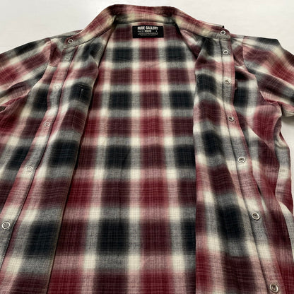 【中古品】【メンズ】 RUDE GALLERY ルードギャラリー OMBRE CHECK L/S SHIRT オンブレチェック ロングスリーブシャツ 長袖トップス 140-260725-ss-06-tei サイズ：4 カラー：レッド 万代Net店