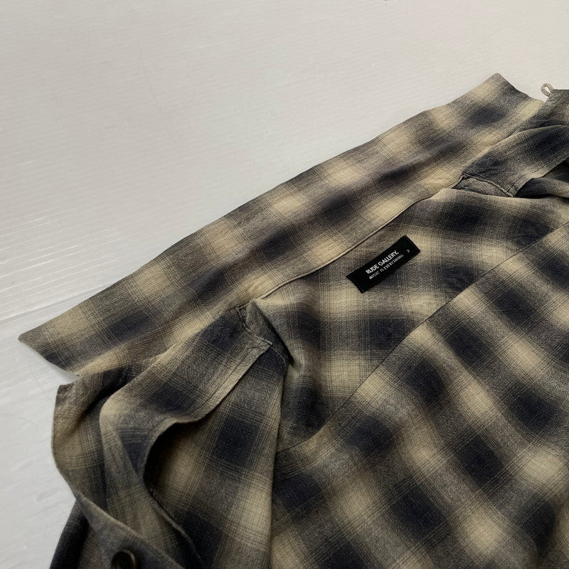 【中古品】【メンズ】 RUDE GALLERY ルードギャラリー OMBRE CHECK L/S SHIRT オンブレチェック ロングスリーブシャツ 長袖トップス 140-260725-ss-05-tei サイズ：3 カラー：チェック 万代Net店