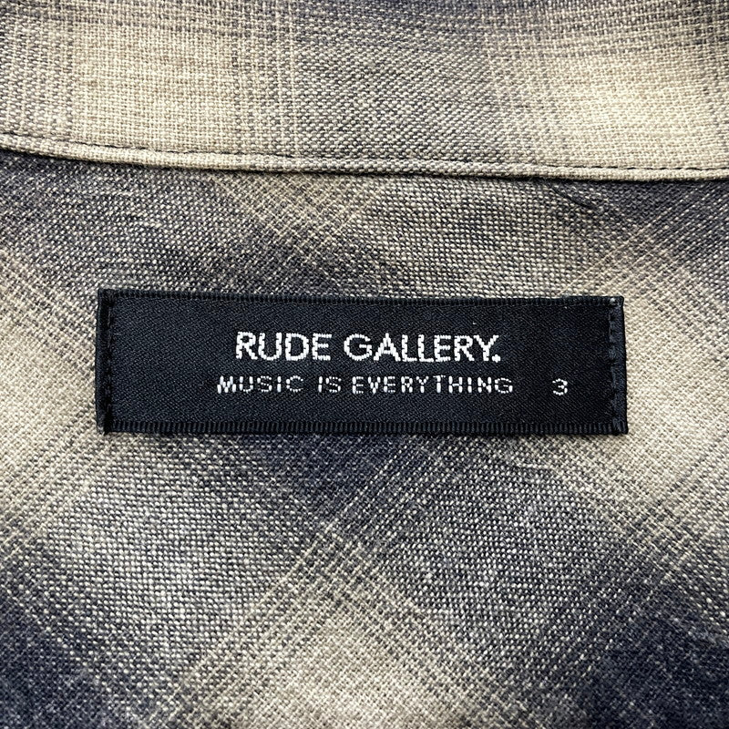 【中古品】【メンズ】 RUDE GALLERY ルードギャラリー OMBRE CHECK L/S SHIRT オンブレチェック ロングスリーブシャツ 長袖トップス 140-260725-ss-05-tei サイズ：3 カラー：チェック 万代Net店