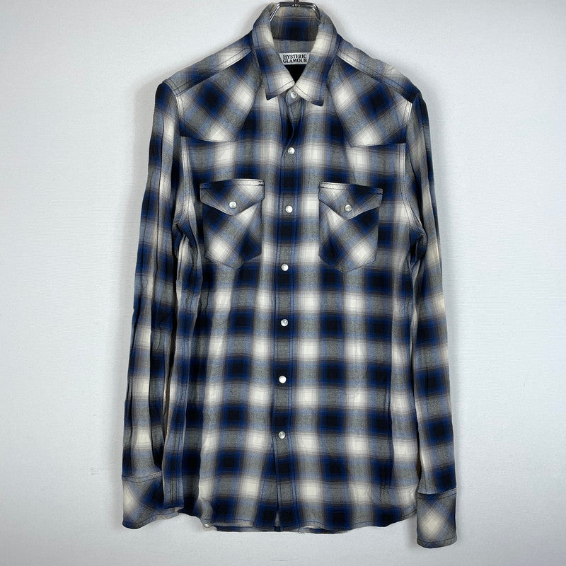 【中古品】【メンズ】 HYSTERIC GLAMOUR ヒステリックグラマー RAYON OMBRE CHECK SHIRT 4AH-2022 レーヨンオンブレチェックシャツ トップス 140-260725-ss-04-tei サイズ：M カラー：チェック 万代Net店